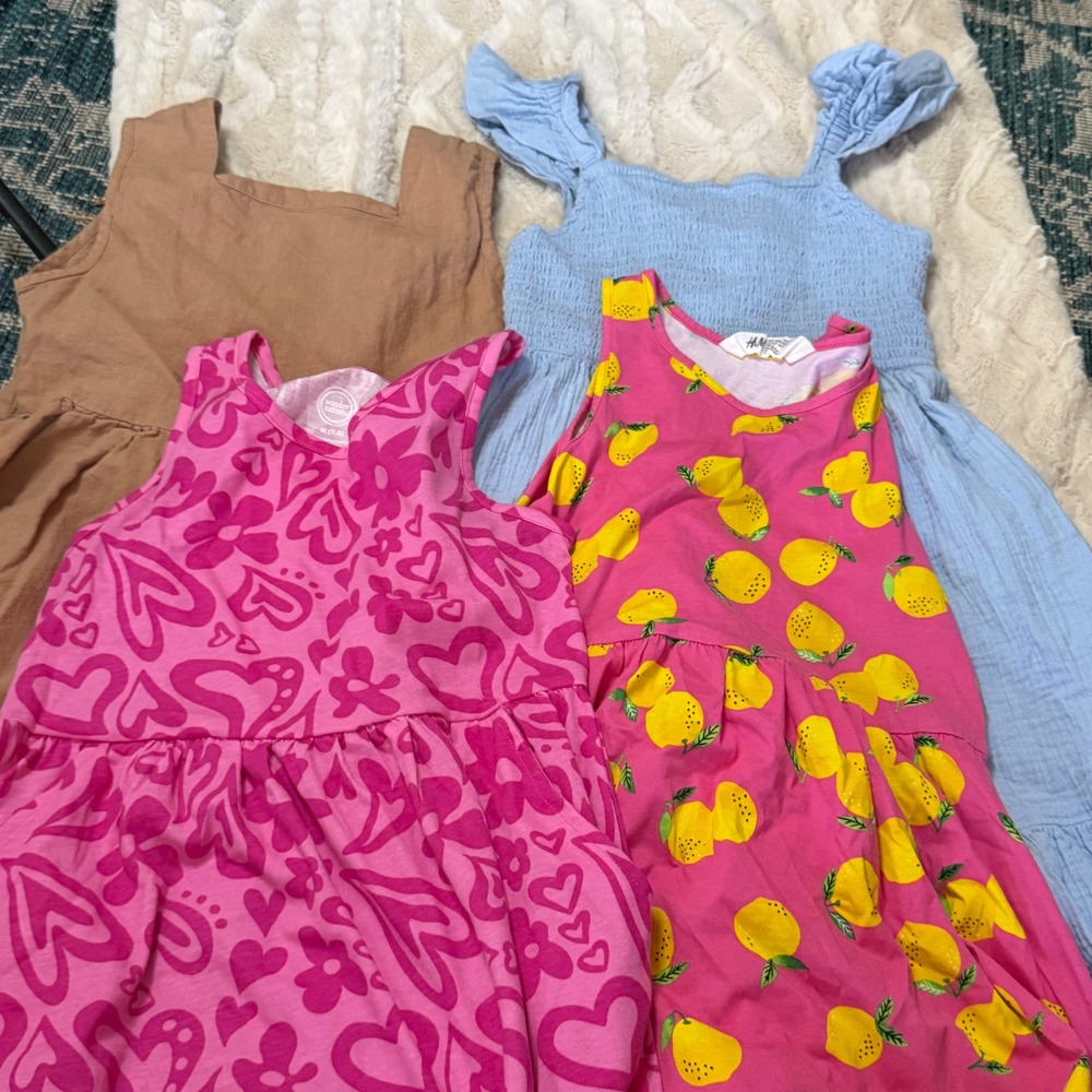 Wonder Nation H&M Cat Jack‎ Kids Dresses Bundle Of 4 M 8 Girls Lot Summer